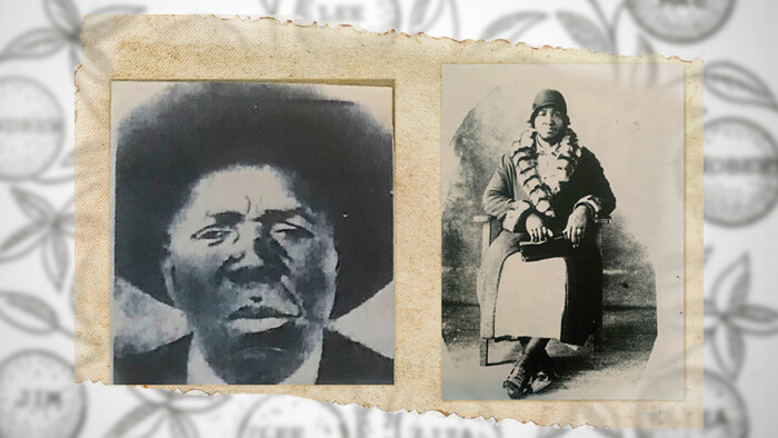 Portraits of Lee Hurt and Liza Waller, oldest known patriarch and matriarch of the Hurt-Waller family tree image